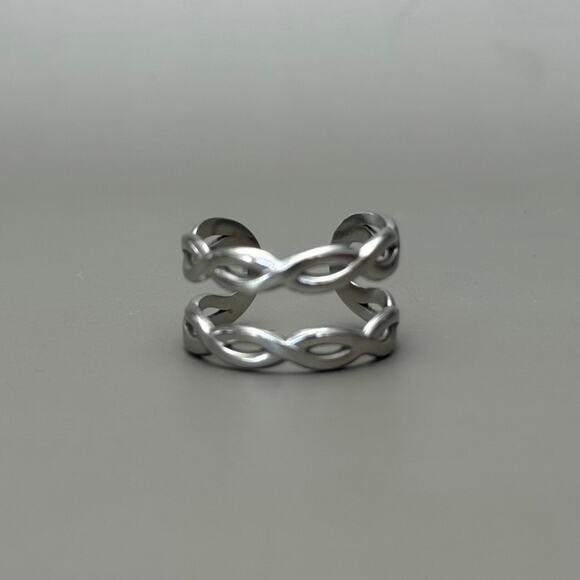 Other Other - Y2K Silver Coil Wrap Ring Adjustable Unisex 2000s Jewelry Vintage Style